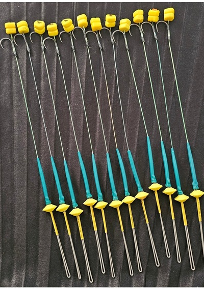 Yemleme Botu 12 Sarı Mısır Çiftli Rig Ve Boli Yüzen Model 12 Takım İnneler 2,3 No İnnesi Kambur Deyildir