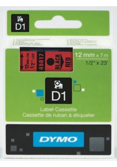 Dymo D1 Yedek Şerit 12 Mmx 7 Metre  Mavi-Siyah (45016)