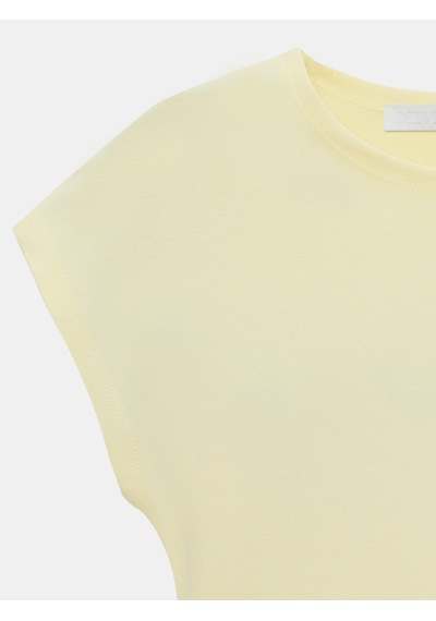 Dilvin 30528 Modal Pamuklu T-shirt-açık Sarı Açık Sarı