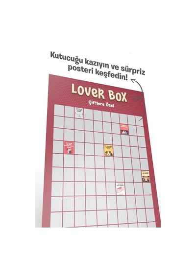 Lover Box Çiftlere Özel Kazı Kazan Poster, 100 Yetişkin Aktivitesi, Premium Kalite, Koruyucu Kaplama