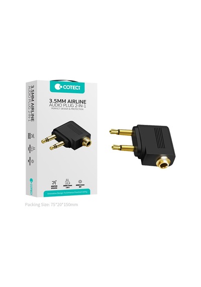 3.5mm Uçak İçi Çift Girişli Ses Ve Kulaklık Adaptörü Jak Uyumlu Parazit Önleyici