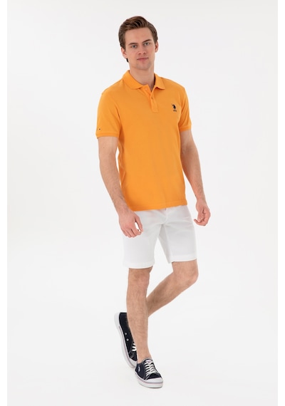 U.S. Polo Assn. Erkek Slim Fit Polo Yaka Turuncu Basic Tişört 50298041-VR051