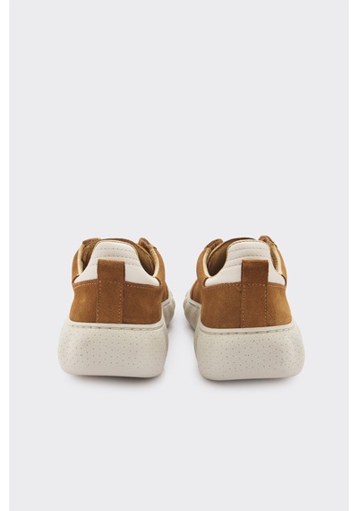 Derinet Hakiki Deri Kadın Sneaker Taba Süet Taba Süet