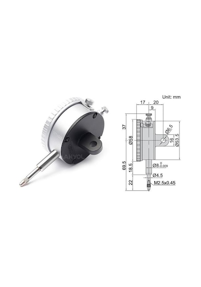 Insize Indicator/komparatör Saati 2301-10 Kulaklı Çok Renkli