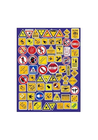 Signs Eğlenceli Yol Işaretleri Telefon Laptop Notebook Tablet Defter Etiket 1