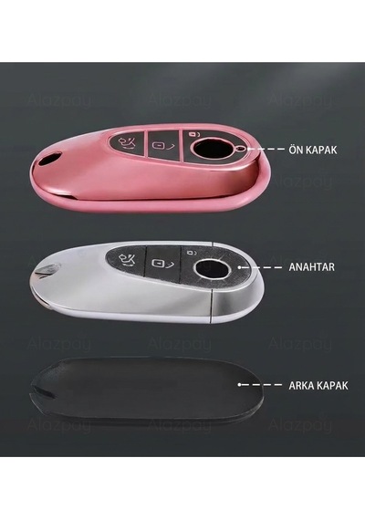 Mercedes Benz C E S Class C200 C300 W206 W223 S400 S450 S480 S500 Parlak Tpu Anahtar Kılıfı Rose