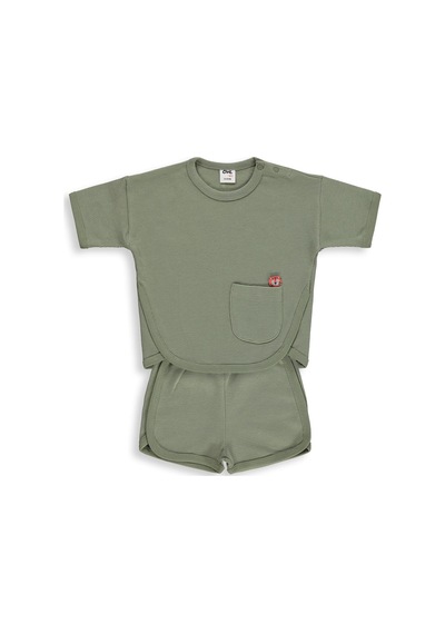 Civil Baby Cepli Basic 6-18 Ay Takım - Haki Açık Haki