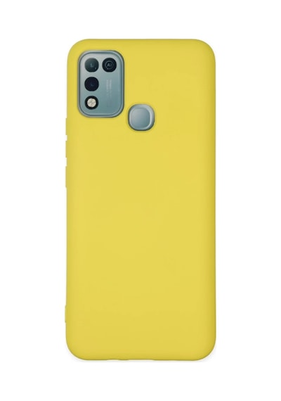 İnfinix Hot 10 Play Uyumlu Kılıf Nano İçi Kadife Silikon - Sarı