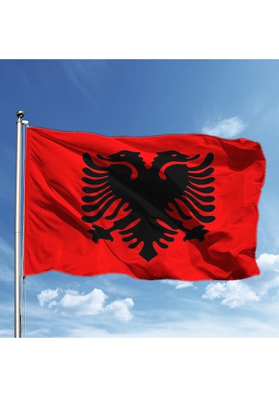 Arnavutluk Ülke Bayrağı 70 105 Cm Tek Ebat
