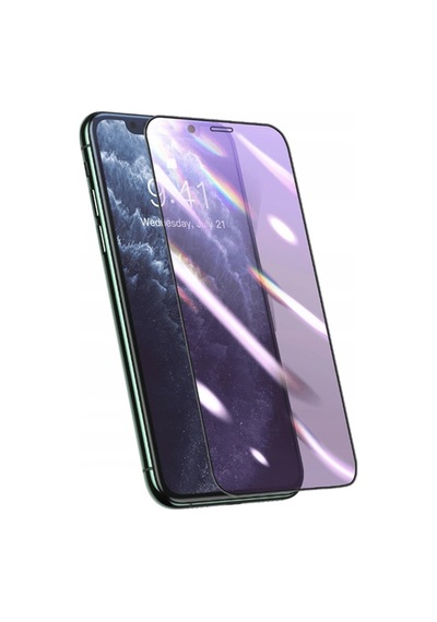 Baseus 0.25Mm Apple Uyumlu   iPhone 11-Xr 3D Curved Full Anti Blue Ekran Koruyu Siyah