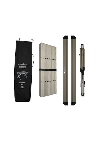 Yek Outdoor Campout Alüminyum Xxl Büyük Masa + 2 Campout Fırat Sandalye Set Siyah