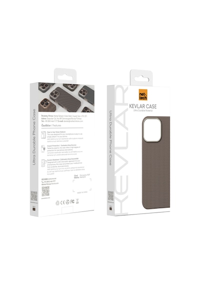 Nettech Apple Uyumlu iPhone 15 Pro Max Nt-n075 Kevlar Karbon Arka Koruma Kılıf - Çöl Çöl