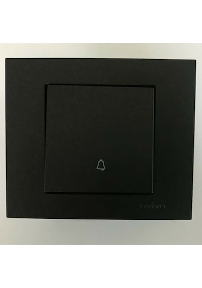 Ovivo Grano Siyah Zil Light Anahtarı Çerçeve Dahil Kapı Otomatiği