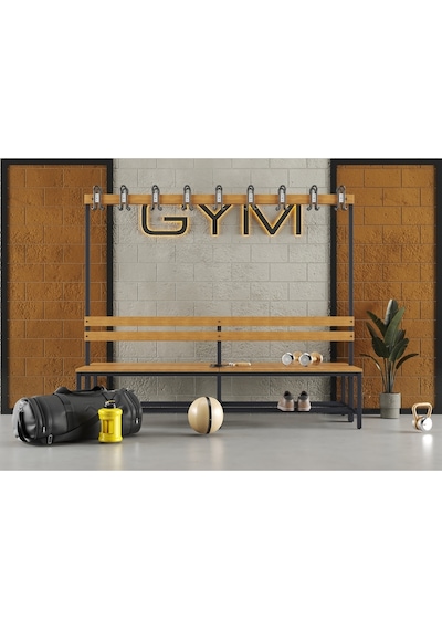 Ayakkabılıklı 6 Ayaklı Çift Taraflı Bank, 18 Kanca, 200x85x170 Cm, Spor Bankı