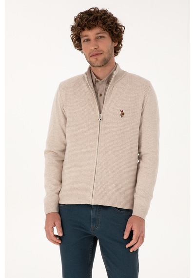 U.s. Polo Assn. Erkek Taş Melanj Hırka Triko 50307800-vr225 Tas Melanj