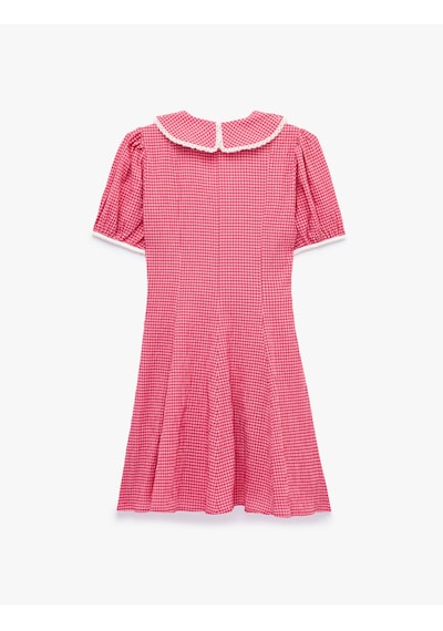 Koton Dantel Detaylı Kısa Balon Kollu Geniş Bebe Yaka Pötikareli Mini Elbise Pembe Desenli 6sak80324ew Koton Dantel Detaylı Kısa Balon Kollu Geniş Bebe Yaka Pötikareli Mini Elbise Pembe Desenli 6sak80324ew