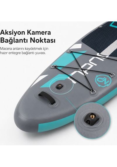 Npo Aqua Gray 350x84x15cm Şişme Military Sup Paddle Board 196kg Kürek Pompa Çanta Koltuklu Full Set