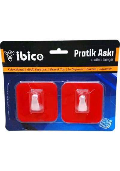 2 Parça Pratik Yapışkan Askı Çok Renkli