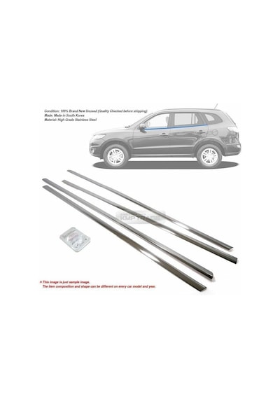 Hyundaı Santa Fe 2007-2012 Cam Çıtası Paslanmaz Çelik Krom 4 Prç
