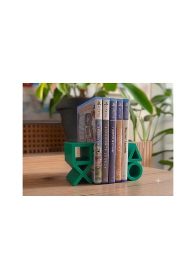 Ps5 Logolu Cd Stand Rafı, İkonik Tuş Simgeli Oyun Kutusu Cd Rafı Stand Organizer2