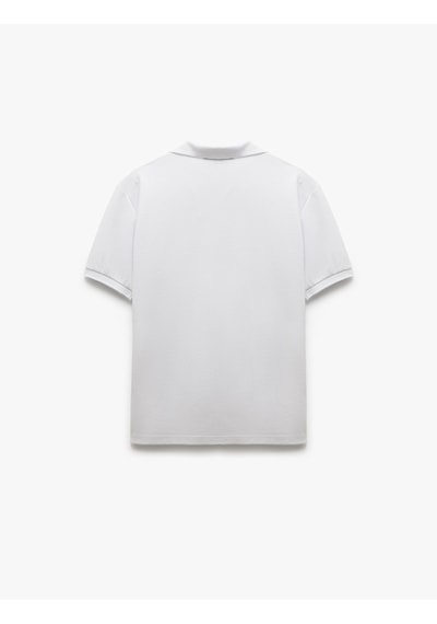 Koton Kısa Kollu Regular Fit Pamuk Karışımlı V Yaka Polo Tişört Beyaz 5sam10038mk Beyaz