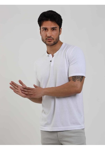 Dufy Beyaz Erkek Slim Fit Düz Düğmeli O Yaka Kazak - 104626-beyaz Beyaz