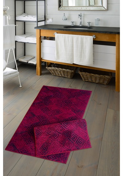 Welsoft Vintage Bambo Klozet Takimi 2 Pcs Bordo
