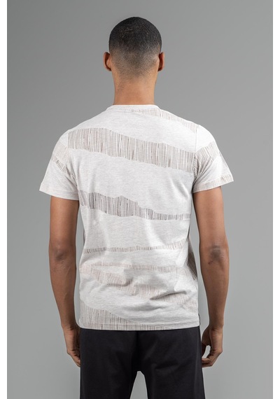 Maraton Regular Erkek Bisiklet Yaka Bejmelanj- T-shirt Bejmelanj-