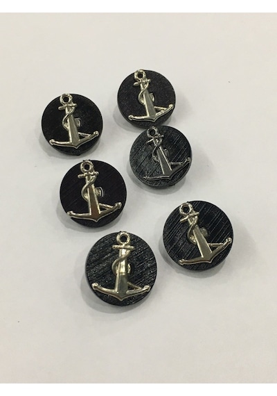 Yelek Hırka Düğmesi 6 Lı Set Çapa Armalı 1,8 Cm