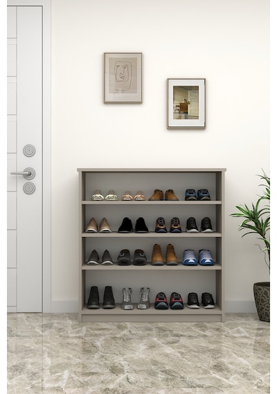 Asra Trend 4 Katlı Açık Raflı Ayakkabılık A-32 %100 MDF Modern Bot Uyumlu Düzenleyici Kül Gri Asra Trend 4 Katlı Açık Raflı Ayakkabılık A-32 %100 MDF Modern Bot Uyumlu Düzenleyici Kül Gri