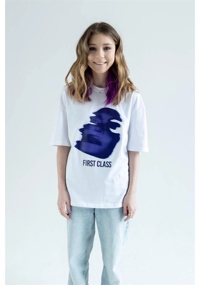 Tarzsokak Unisex First Class Beyaz Tshirt Beyaz