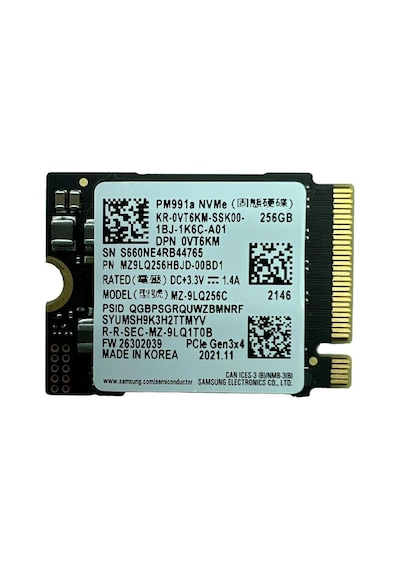 Samsung PM991a MZ9LQ256HBJD-00BD1 256 GB M.2 2230 NVMe SSD