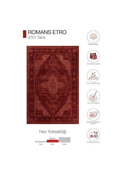 Hoom Rugs Etro 2701 Taba Vintage Desenli Salon Halısı