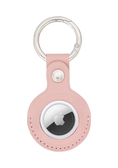 Apple Airtag Uyumlu Deri Anahtarlık, Nu2 Pembe