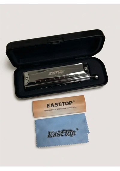 Easttop Cromatik Profesyonel 10 Delikli Ağız Mızıkası Bakır Gövde T10-40