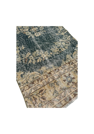 El Dokuma Vintage Su Yeşili Yolluk 80x315 Eskitme 3 Metre Halı Su Yeşili