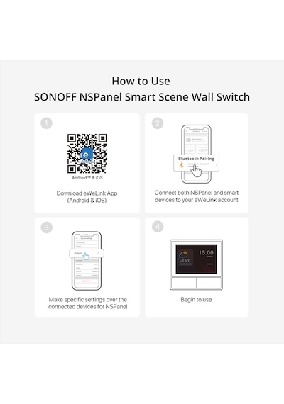 Sonoff Nspanel Akıllı Sahne Duvar Anahtarı Wifi Akıllı Anahtarı