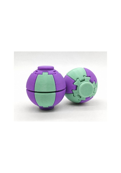 Alvera Press Küresi 3d Baskı Dönüşen Mekanik Fidget Stres Oyuncağı-mint-mor