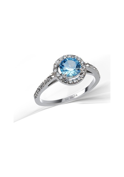 Kuyumcudükkani Zirkon Taşlı Tektaş Yüzük Kolye Küpe Seti-24102-w-blu 10 Beyaz
