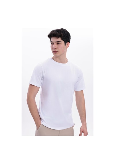 Freemen Erkek/unisex Bisiklet Yaka Basic Tişört %100 Pamuk Beyaz