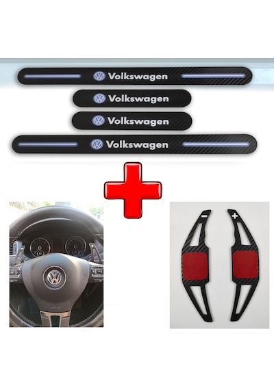 Volkswagen Caddy Uyumlu Carbon Kapı Eşiği + F1 Kulakçık (550932989)