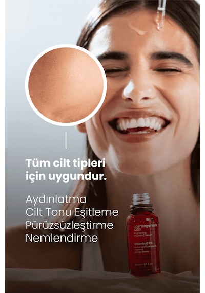 Cosmogenesis Labs %5 Vitamin C Aydınlatıcı Serum 30ml – Parlatıcı Ton Eşitleyici Pürüzsüzleştirici Vegan Askorbik Asit