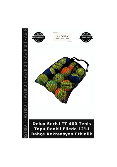Delux Serisi Tt-400 Tenis Topu Renkli Filede 12'li Bahçe Rekreasyon Etkinlik