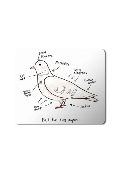 Güvercin Anatomi Baskılı Mousepad Mouse Pad