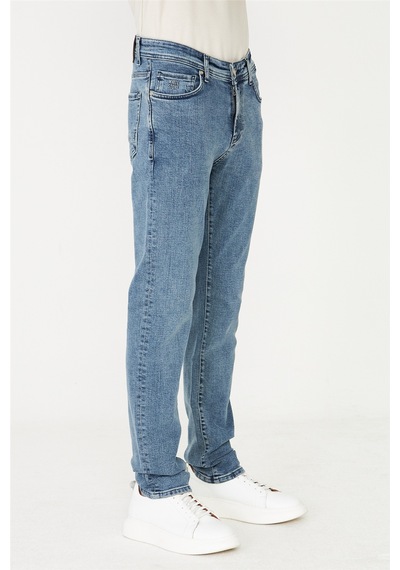 Mavi Düz Kesim Modern Jean Pantolon Mavi