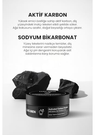 Aktif Karbon Diş Temizleme Tozu 50 Gr Ve Bambu Diş Fırçası Set