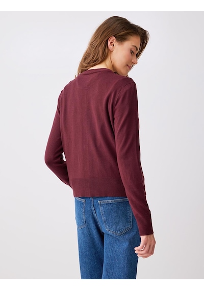 Jimmy Key Bordo Parlak Düğme Detaylı Yuvarlak Yaka Triko Hırka 5ww105220562