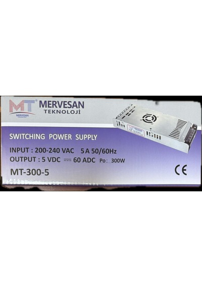 Mervesan Mt-300-5 5 Volt 60 Amper Metal Kasa Adaptör