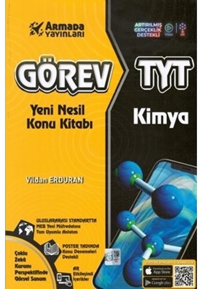 Görev TYT Kimya Yeni Nesil Konu Kitabı  -  Artırılmış Gerçeklik Destekli  -  Vildan Elduran  -  Armada Yayınları