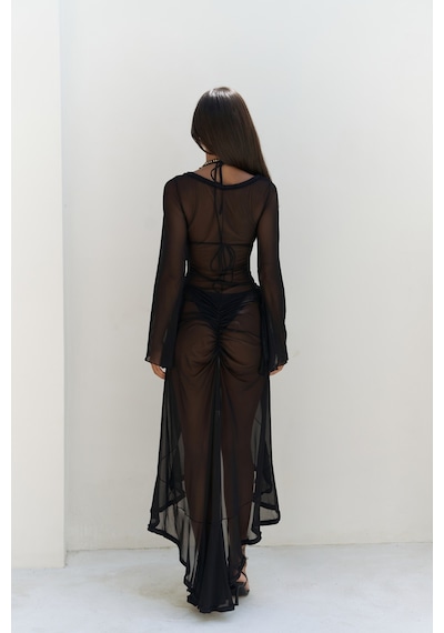 Mai Collection Mai Studios Co. Alyona Dantel Detay Siyah Elbise Siyah